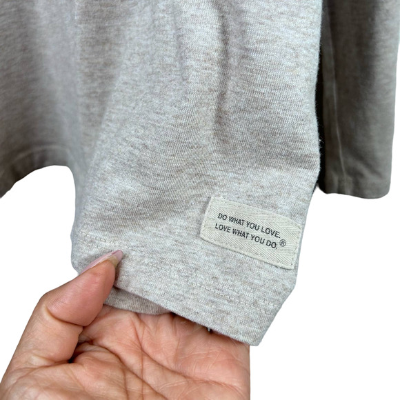 Life is Good Tan Ice Hockey Theme V-Neck Long Sleeve T-shirt Womens Large - Picture 6 of 11